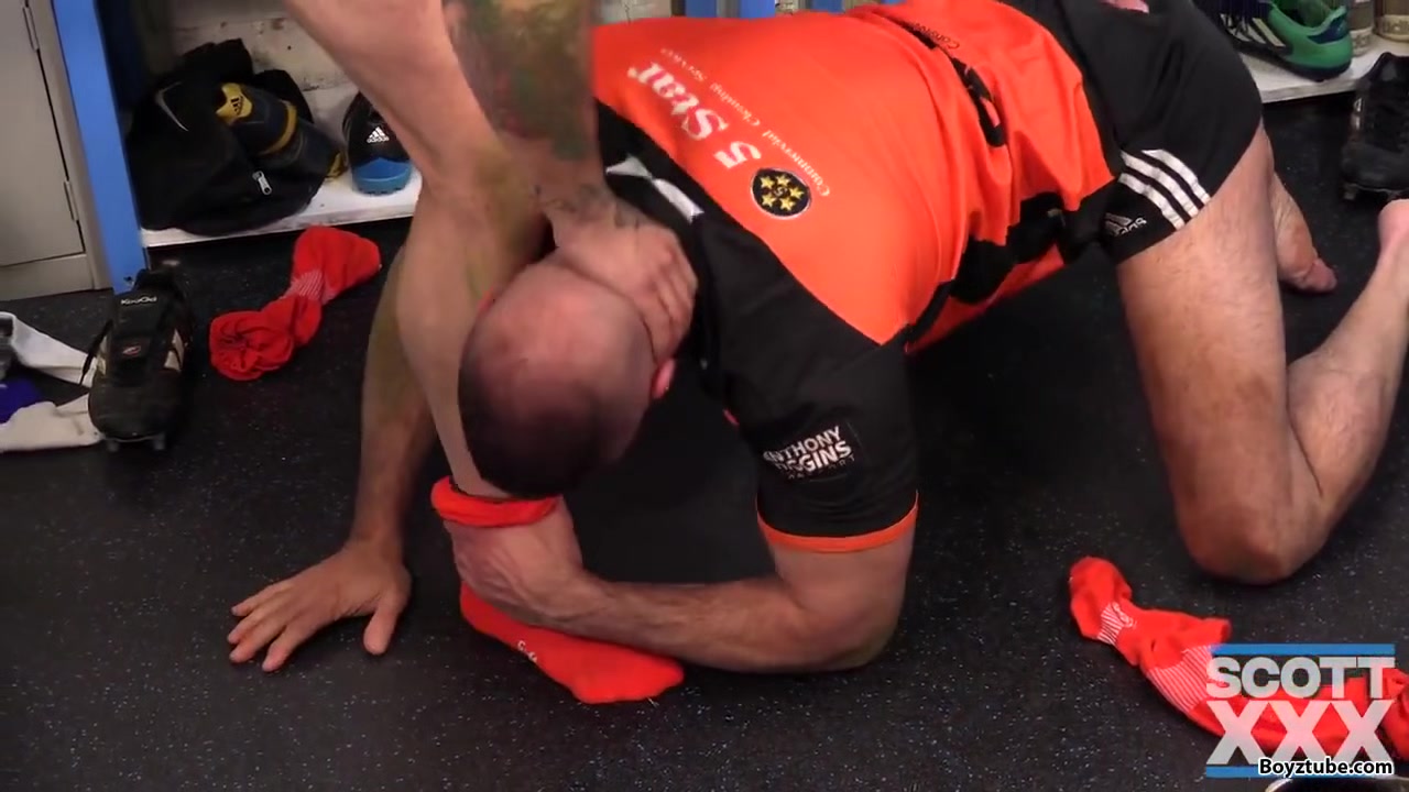 Muscle boys socks feet licking