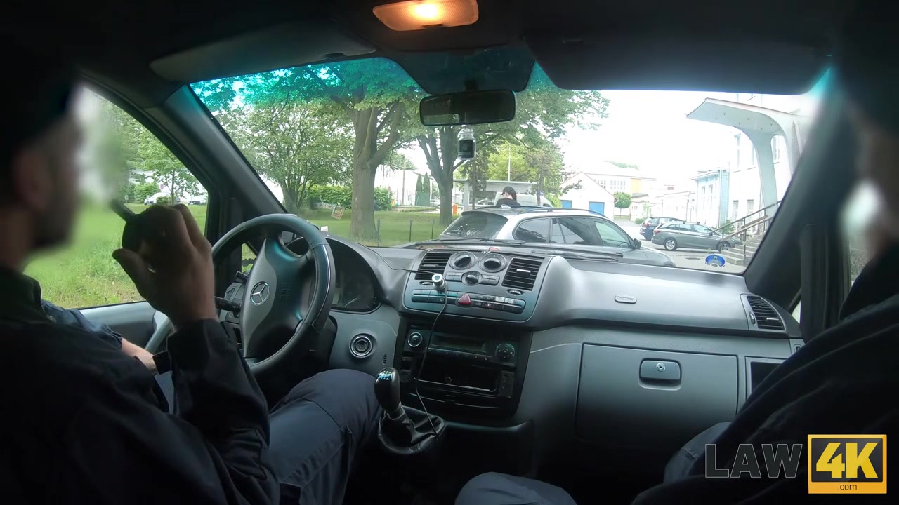 LAW4k. Cop thrusts dick in mouth and then pussy of car stealer