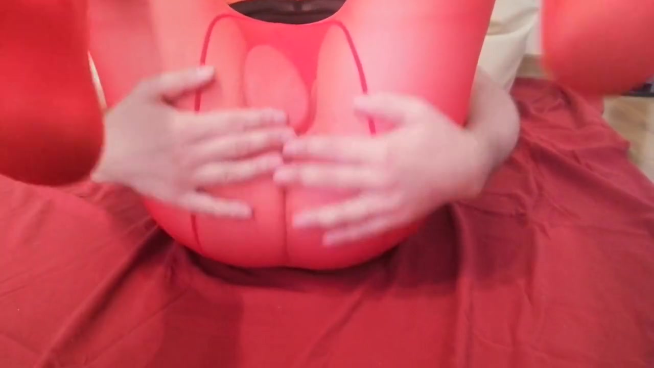 Misr4 - Crossdresser Ass Training In Red Tights