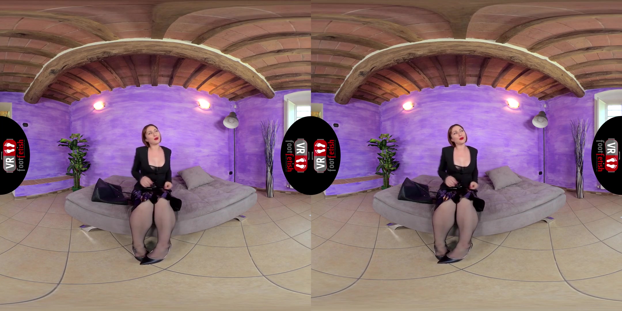 Strikingly Beautiful Ammalia Showing Off Her Fabulous Feet - Stockings Legs and Feet Fetish VR