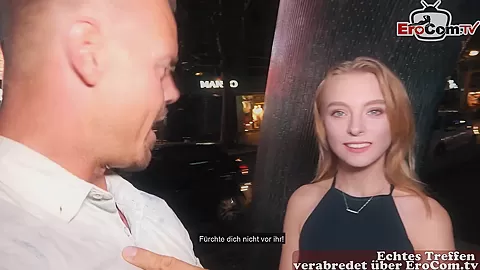 german berlin agent pick up young 18yo petite college teen 18+ on street for EroCom Date fuck
