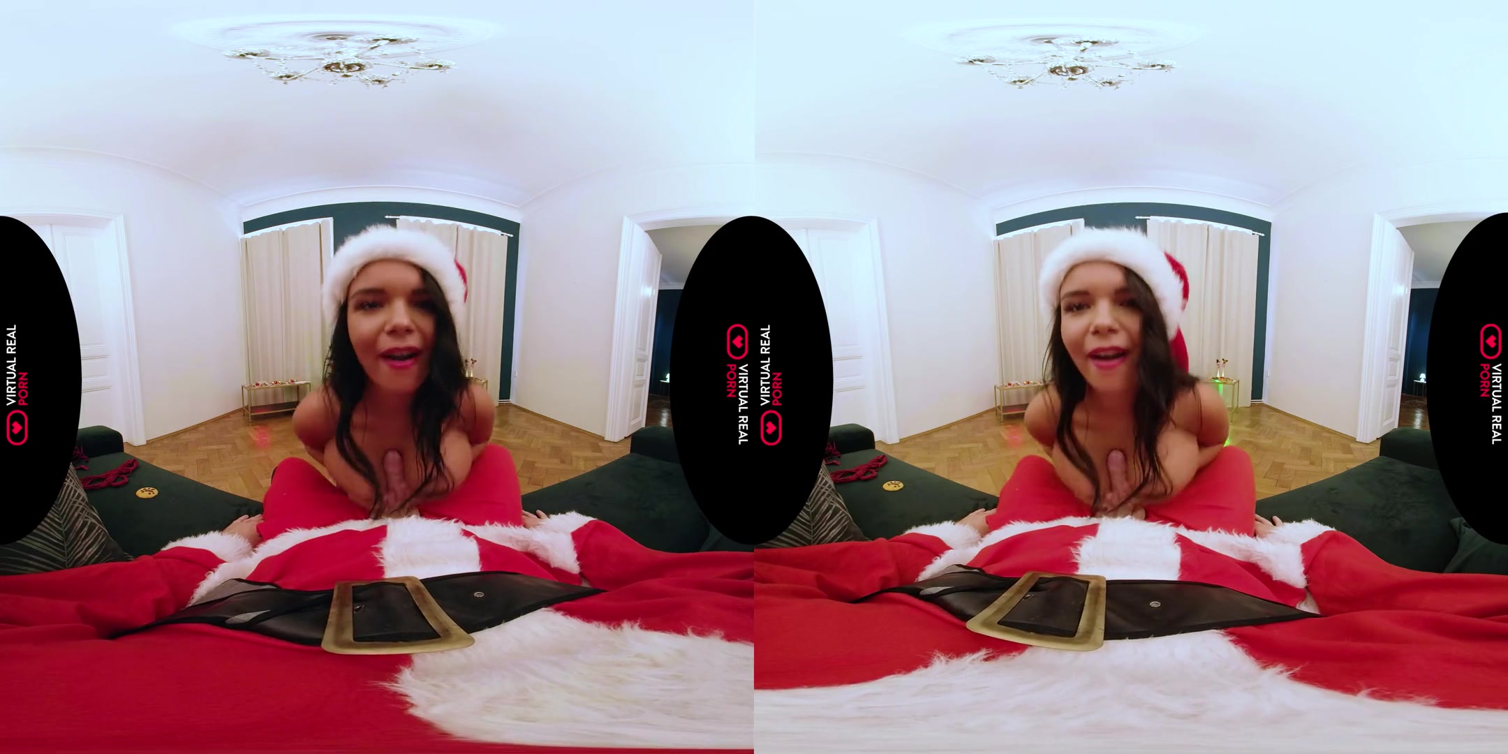 Stealing Santa' Cookies and Cream - Huge Tits Cutie Fucks in POV VR