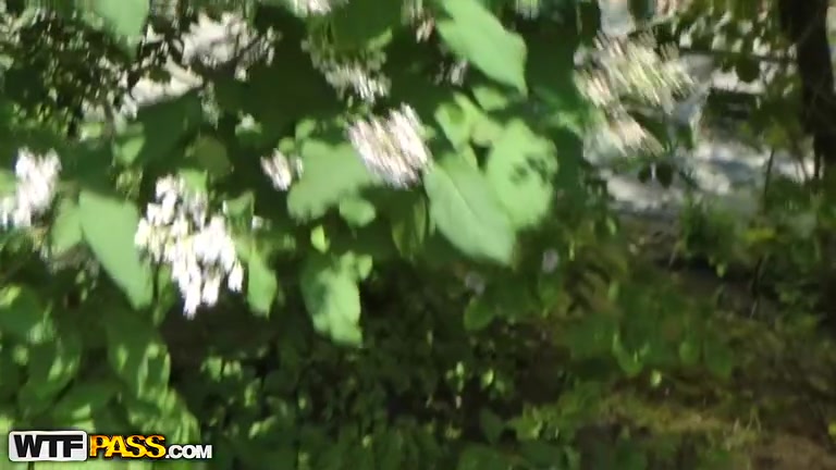 Ravishing natural golden-haired group-fucked outdoors