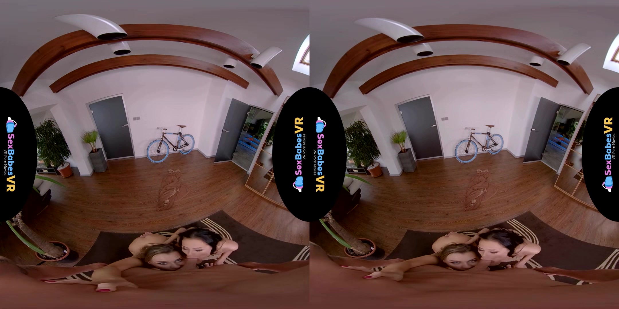 Threes Company; Big Tits Brunette Pornstar Threesome Double Blowjob Virtual Girlfriend Hd Vr