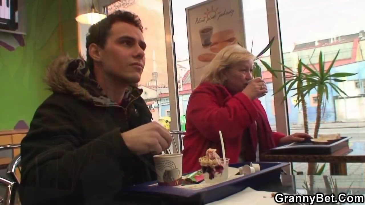 He Brings Hungry Blonde Grandma Home For Play