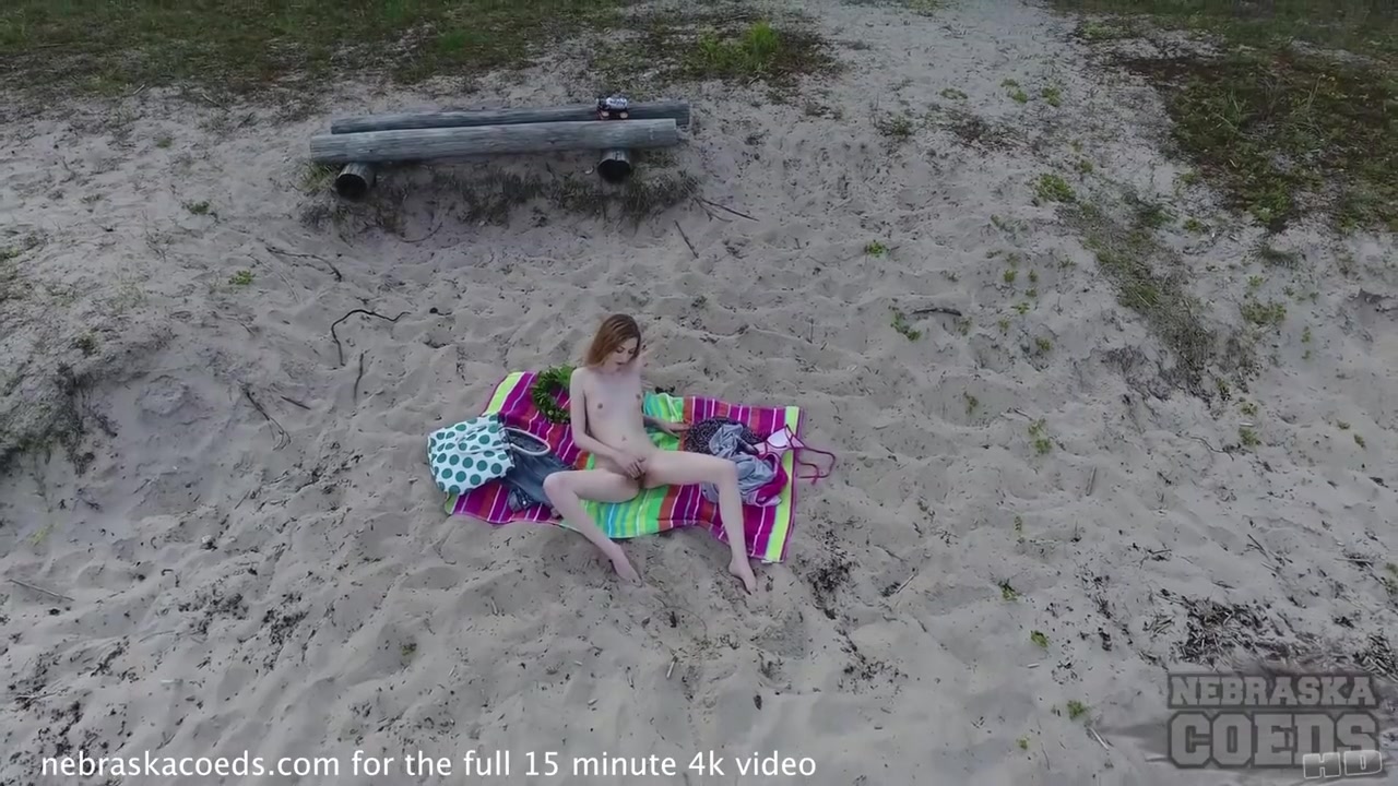 Hot Skinny Ginger teen 18+ Masturbating On A Beach (drone Video Included)