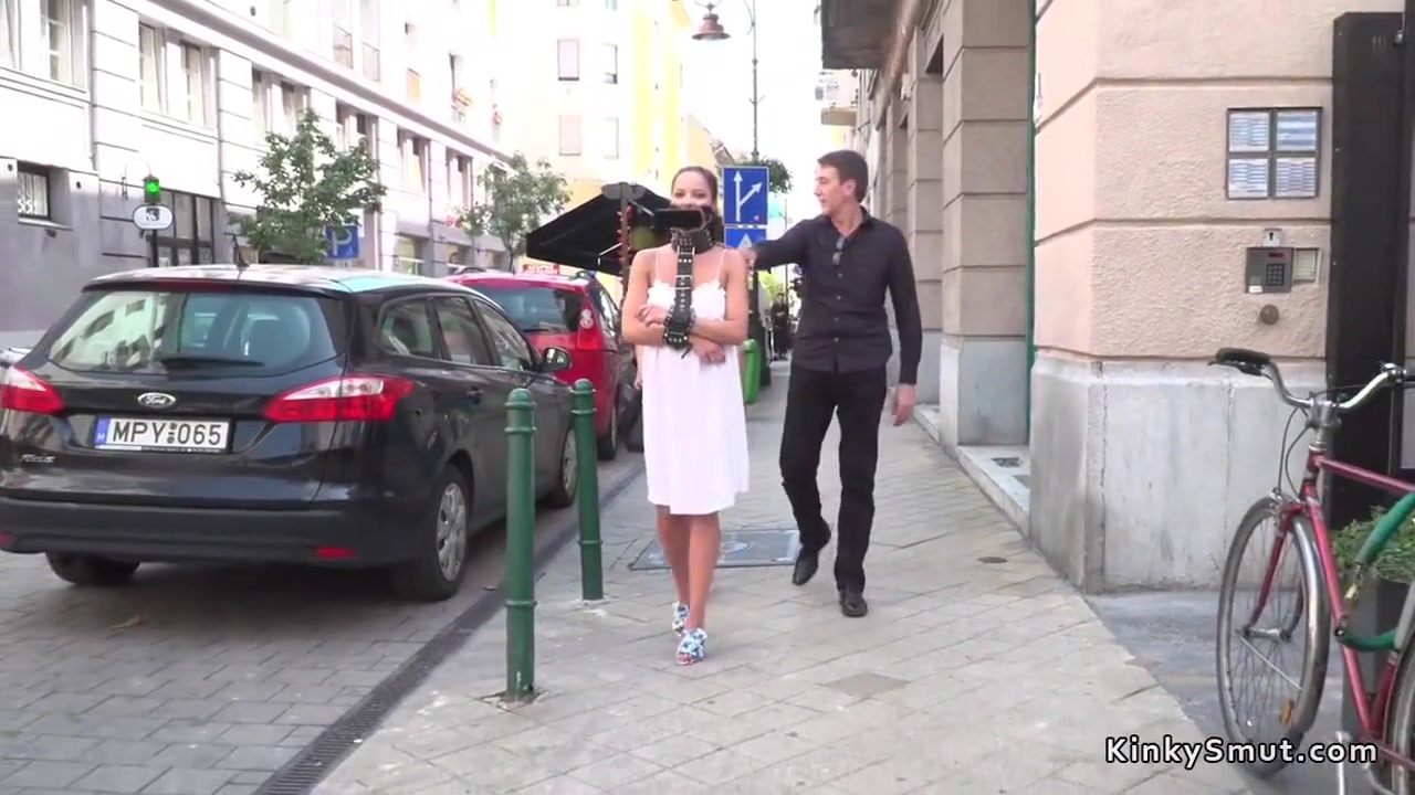 Sweat Slave Made To Lick Pussy In Public