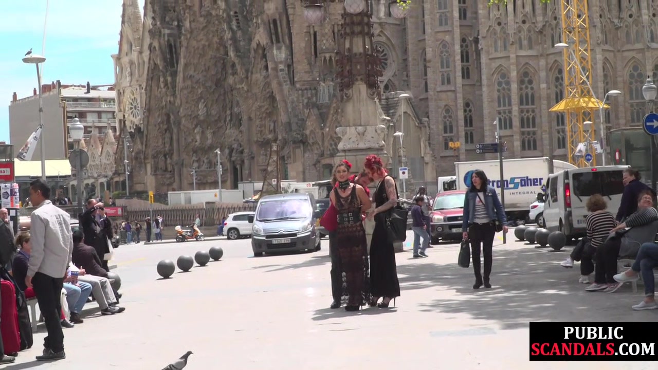 BDSM sub instructed to walk in lingerie outdoors in public