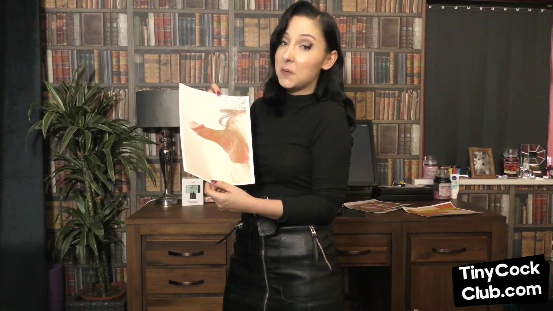 SPH solo leather babe talks dirty about small dicks