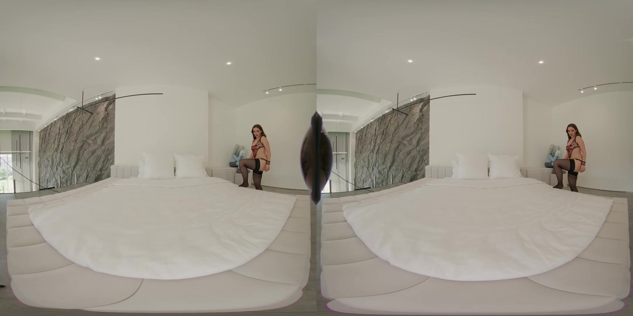 Olena Plays Around In A Transparent Bodysuit