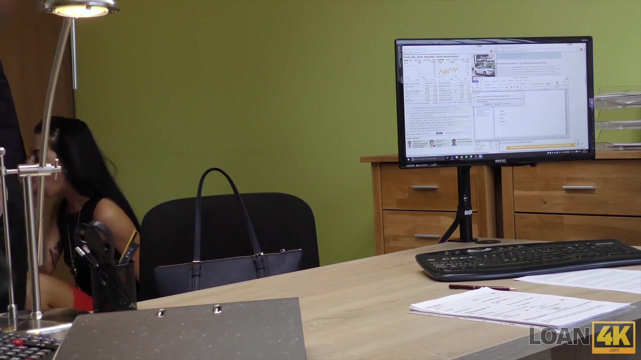 LOAN4K. Rich miss gets on her knees and blows dick of bank manager