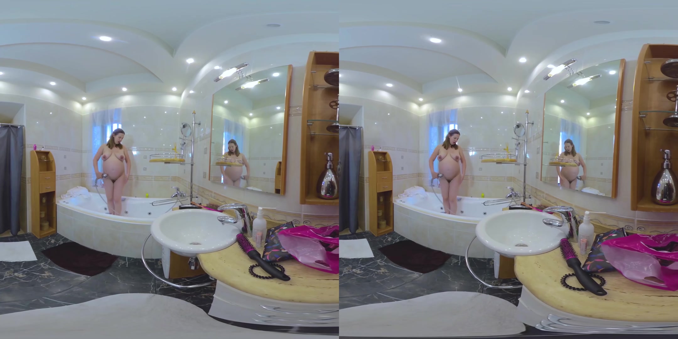 9th Month Pregnant Lina In Home Scene 2, After Shower - VRmodels