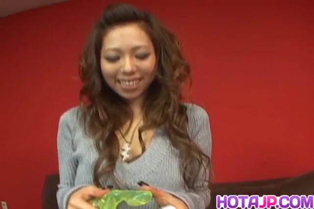Misa Tsuchiya licks sex toys she fucks with