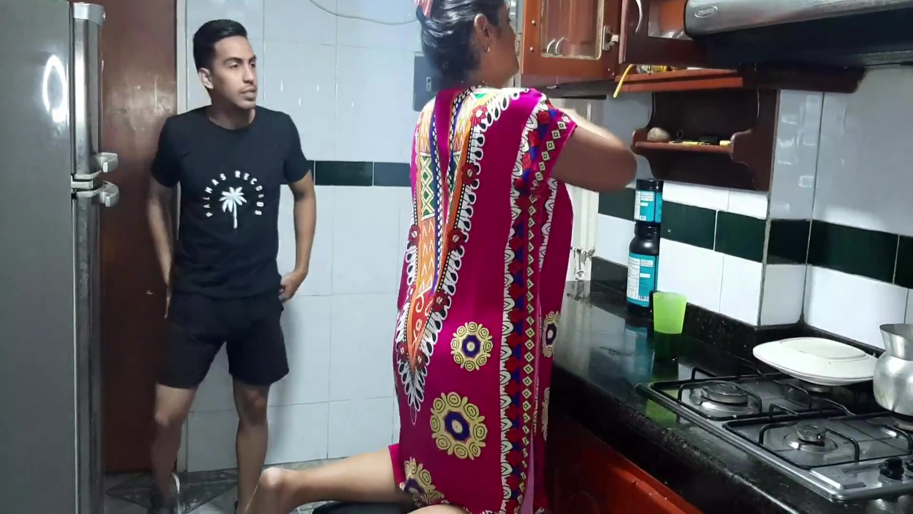 Trying My Stepmothers Delicious Pussy In The Kitchen. Full Video