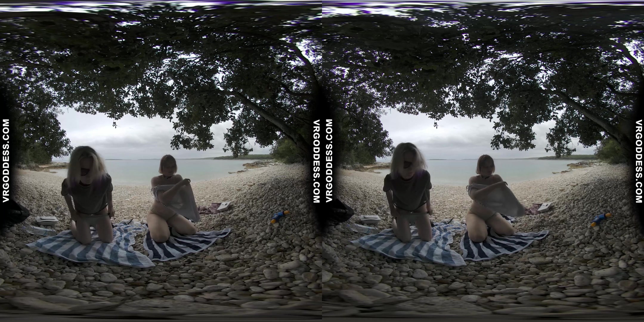 Rainy Day At Tropical Nude Beach With Diana And Ingrida
