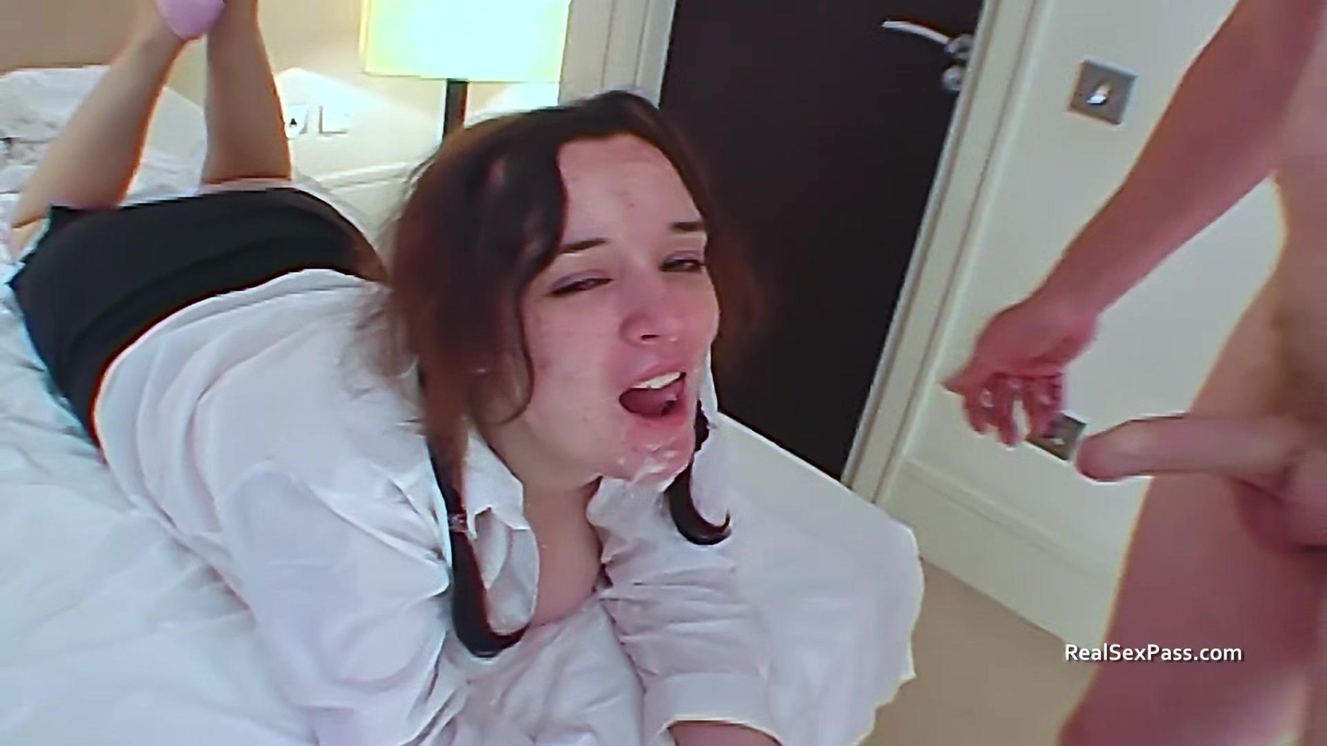 Busty British teen 18+ bukkake