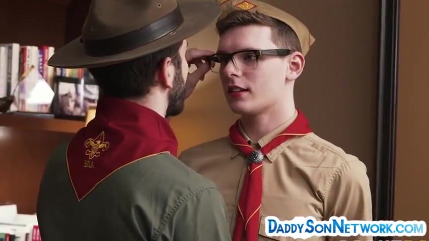 Hairy Elder Scout Rimming Twink Asshole In The Office