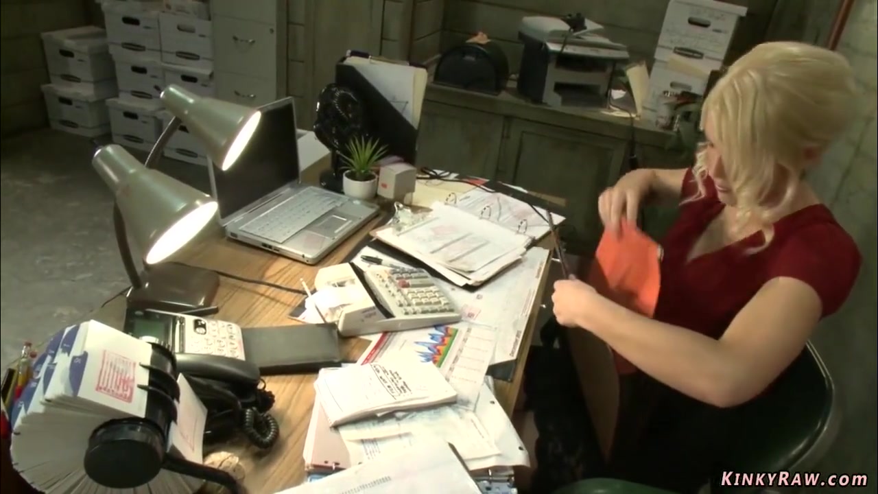 Blonde Fucks Machines In The Office