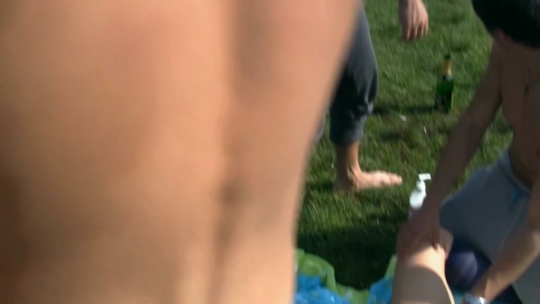Titted student 18+ drilled on a picnic
