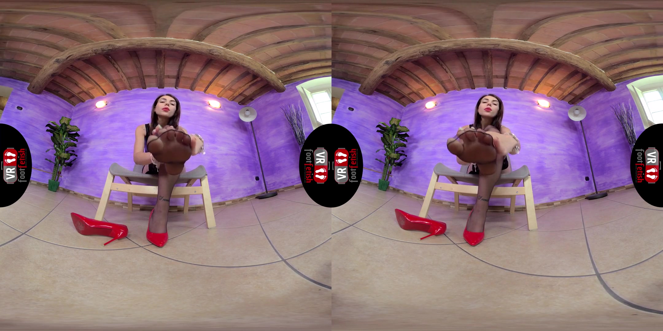 Sexy Mistress Petra Shows Off Her Amazing Feet; Foot Fetish VR Solo Nylon Stockings