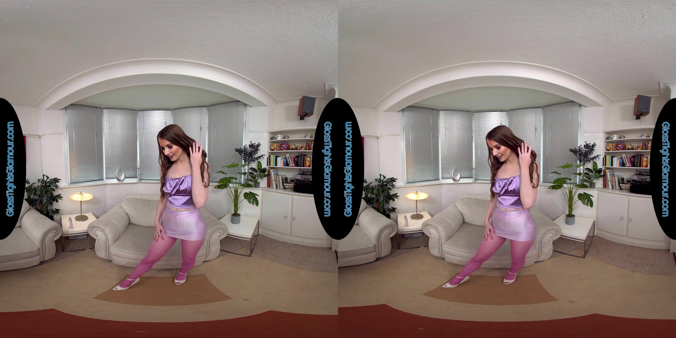 Brook Logan Pink Crotchless Glossy Legwear Treat Joi & Dildo - 8k Vr