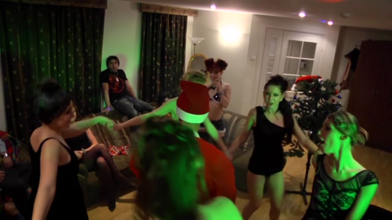 Santa claus fuck youthful female students 18+ at a party