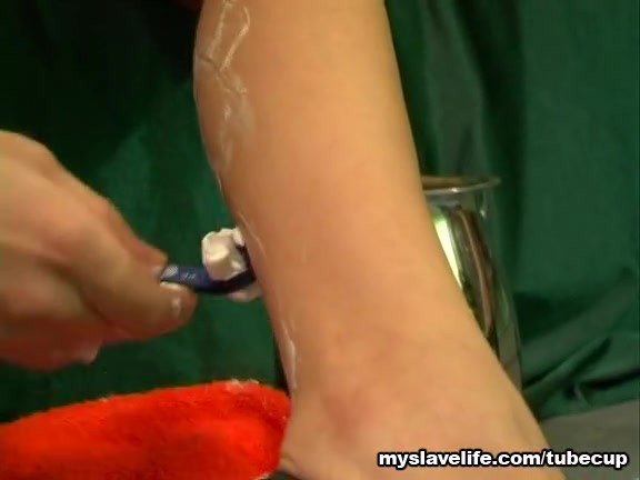 Slave shaving his mistress