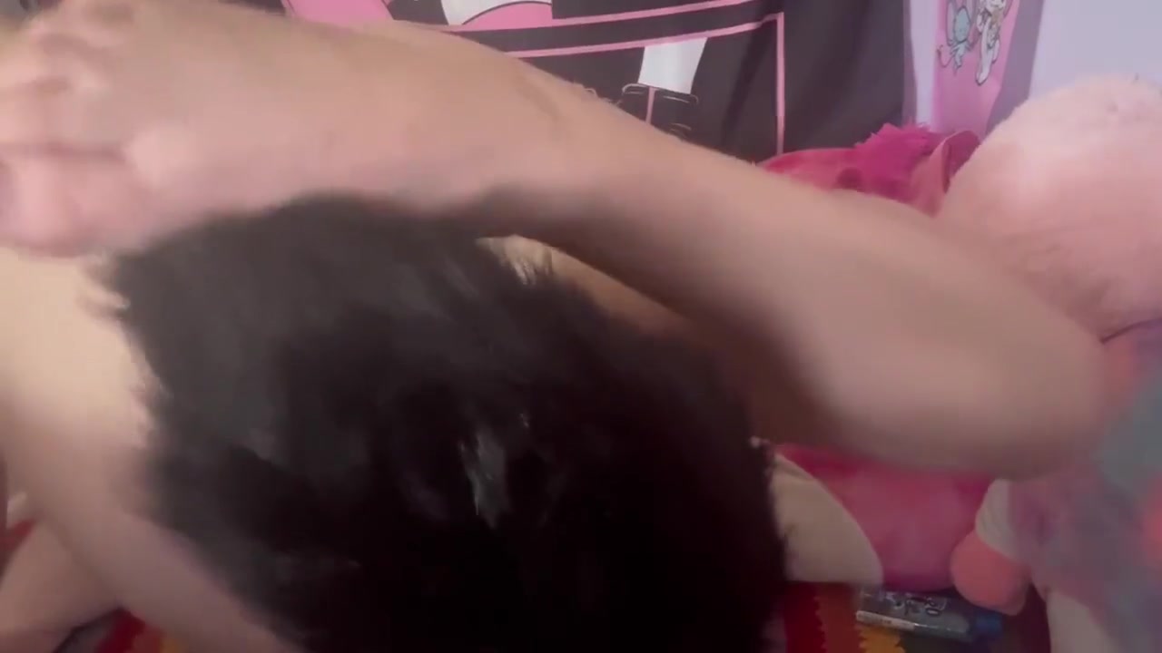 Trans Puppyboy Tries On His New Fluffy Plug Tail And Fingers His Ass