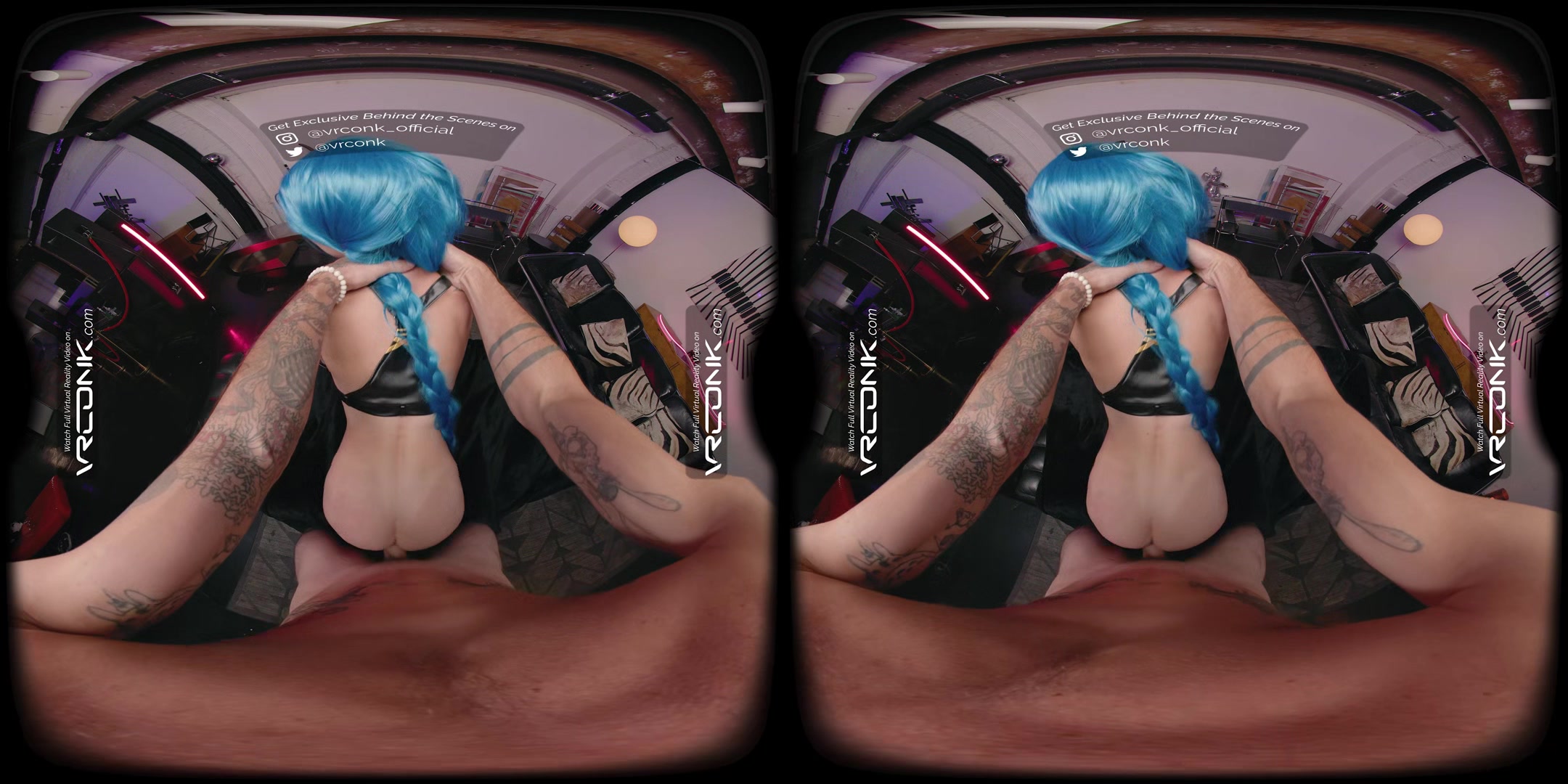 VR Conk League Of Legends Jinx A sexy teen 18+ Cosplay Parody with Stevie Moon In VR Porn