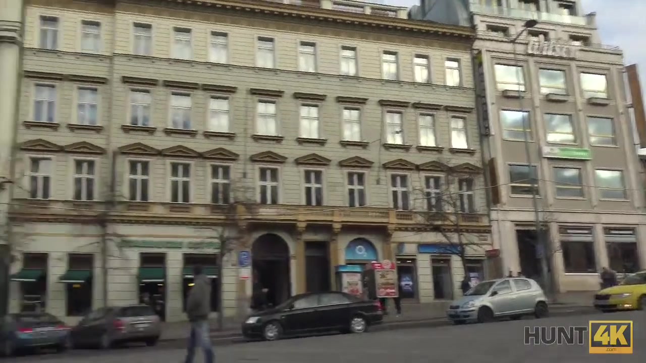 HUNT4K. Man with camera fucks pretty girl in exchange for money