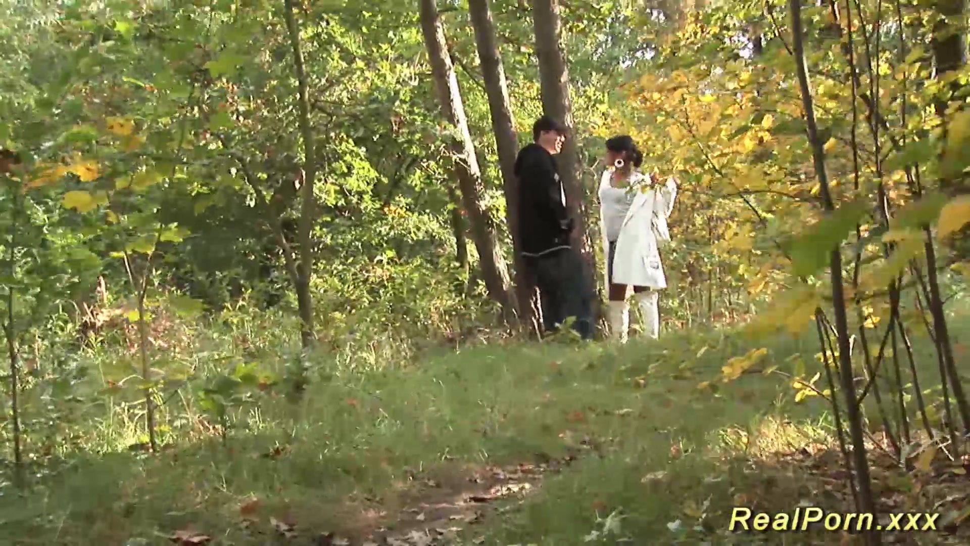 wild anal fuck in the wood