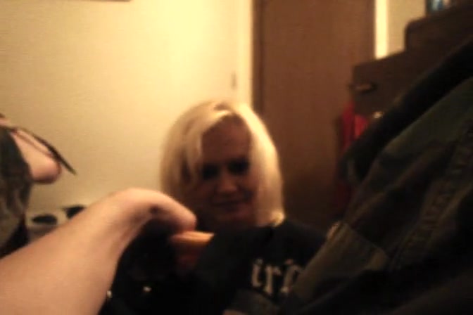 Kinky emo girlfriend fooling around with a strapon