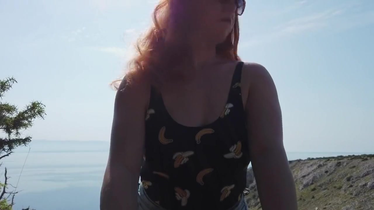 Ruined Premature Cum on Big Tits - Ginger Caught under Public Beach Parking