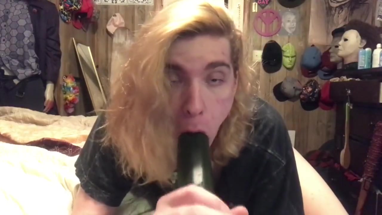 Trans Tgirl Cries In Pleasure From Giant Cucumber