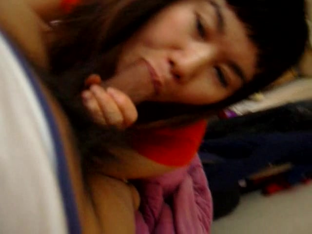 Japanese twat has a mouthful of cock and her pussy drilled