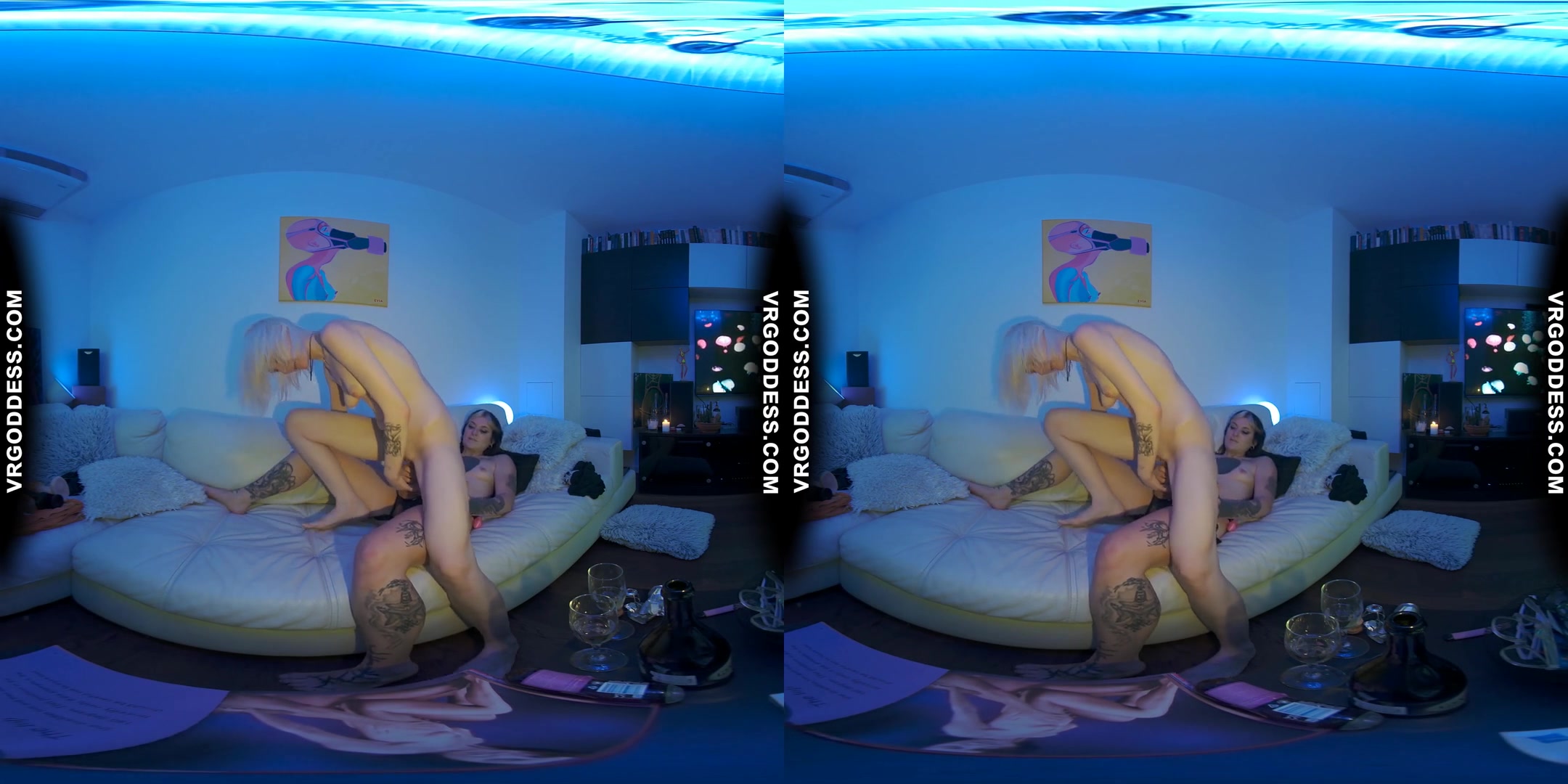 Brilla And Ingrida Champagne Chill Out Strapon Lesbian Kama Sutra Sex