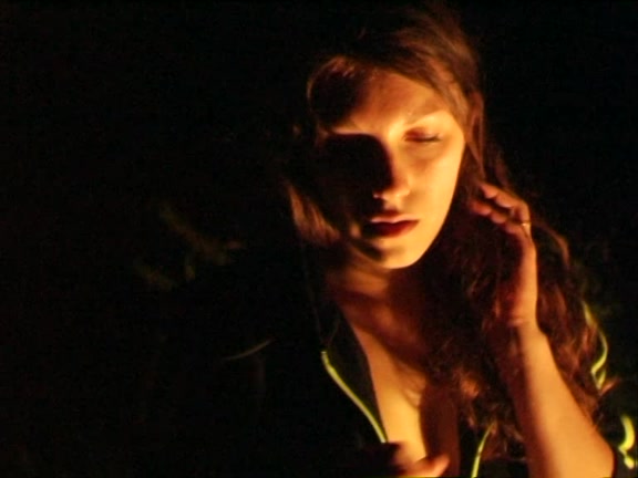 Smoking Lady Plays in the Forest