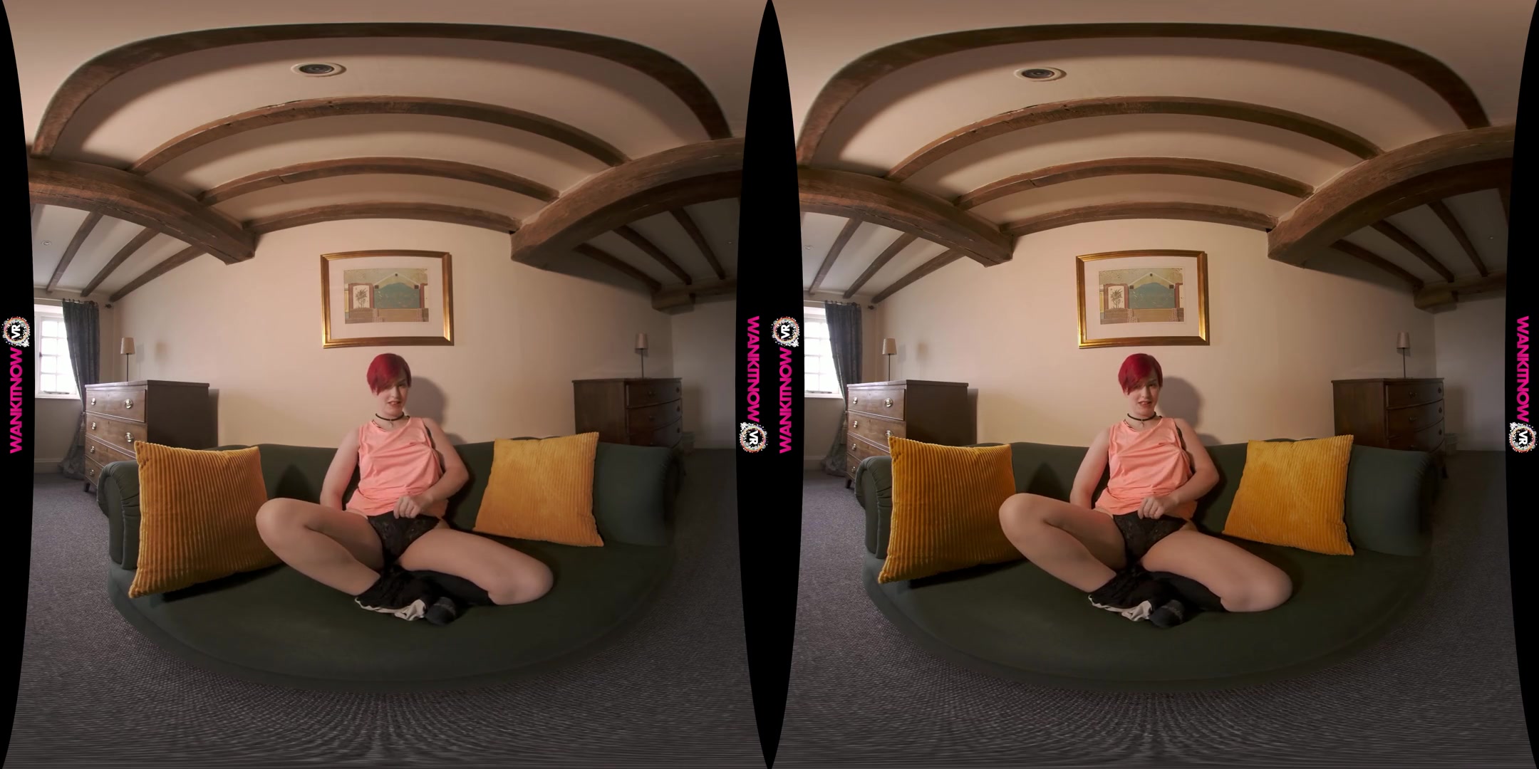 Thong Snatcher - Taboo Striptease with Short Haired Redhead