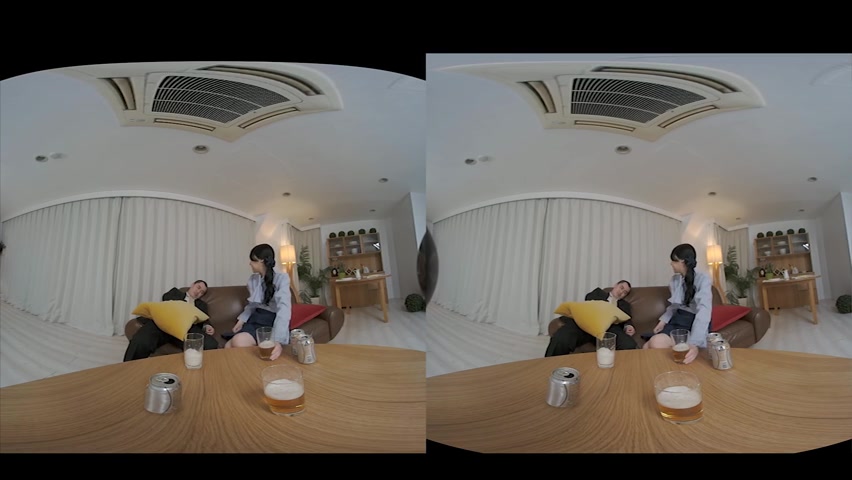 Saori Miyazawa [VR] Shh! If you don't keep quiet, you'll get caught: Next to my colleague when drinking at home - Caribbeancom
