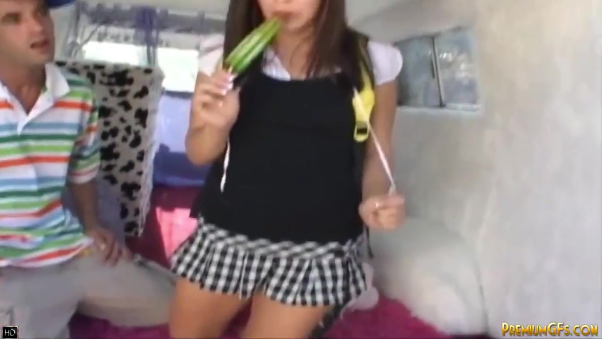 Sweet Brunette Fucking Hardcore On Van Exchange For Icedrop
