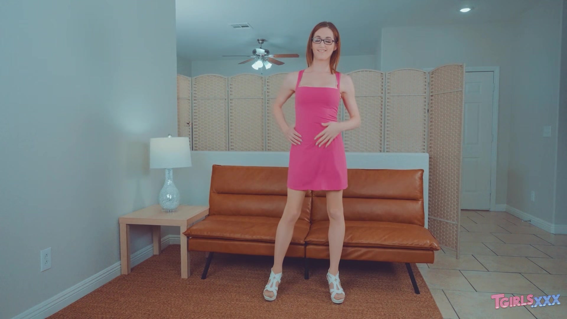 TGIRLS XXX - Rachael Belle Seductive In Her Pink Lingerie