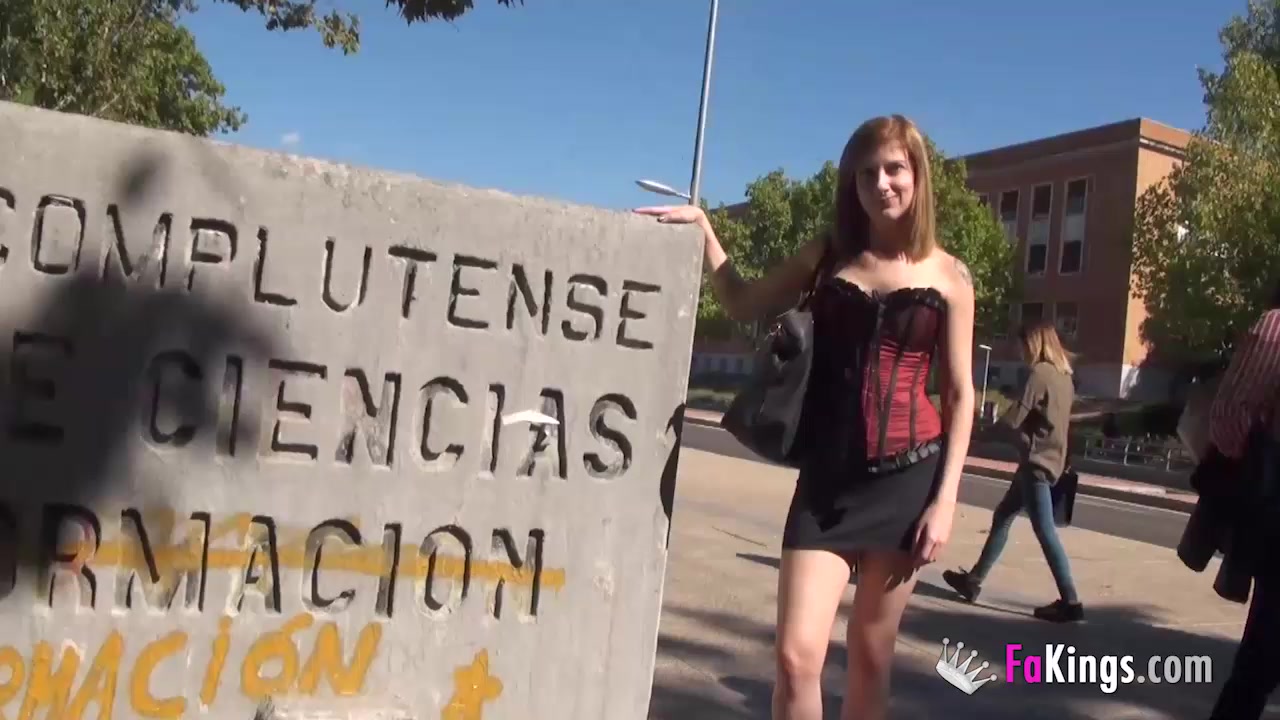 Picking guys up in Madrid college to fuck Kat Diamond