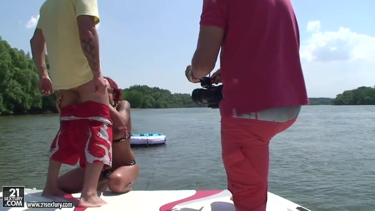 Patricia Gold riding a hard pecker on the yacht