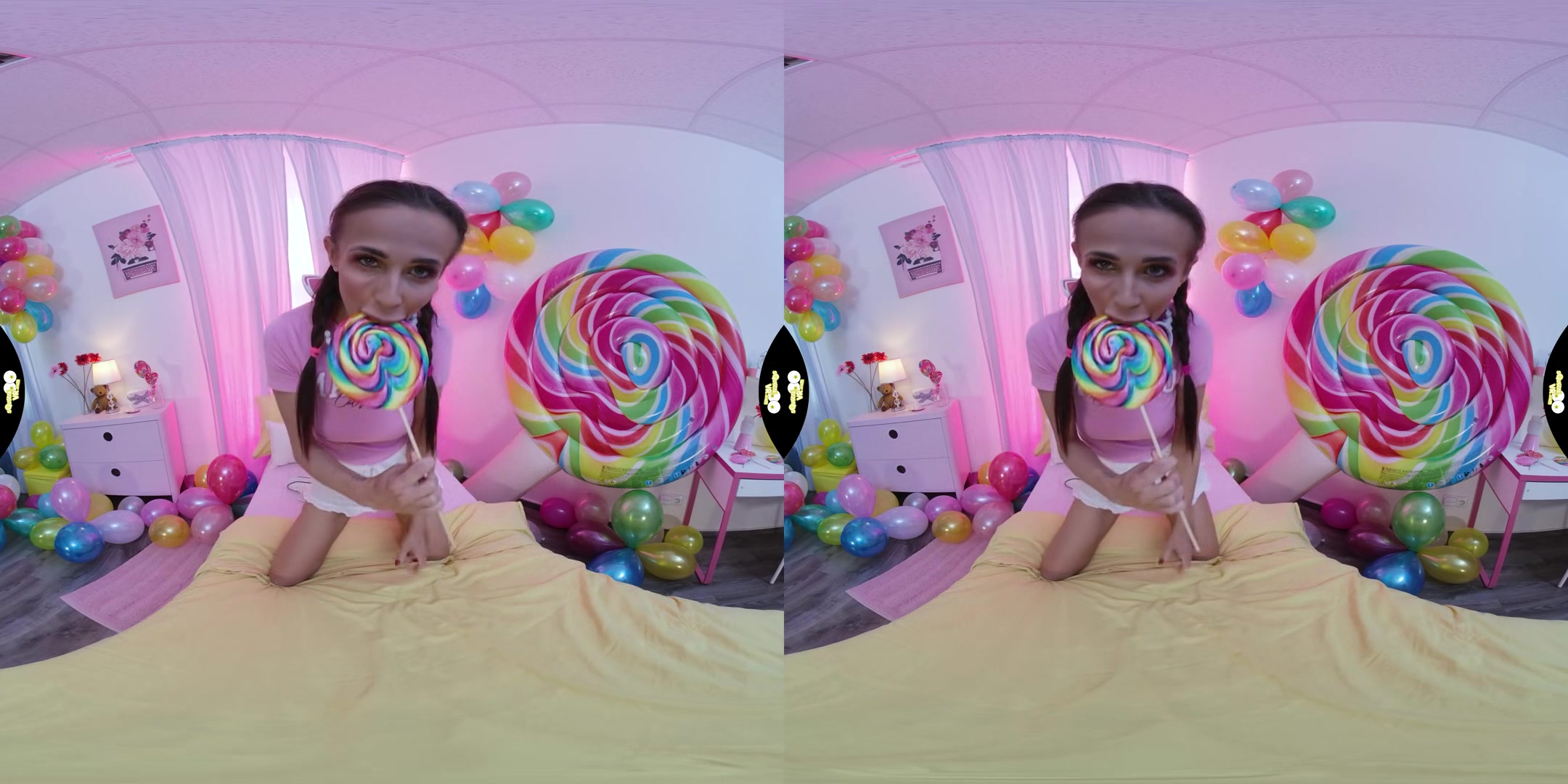 Sweet Lollipop; Busty Babe Solo Masturbation - SexLikeReal