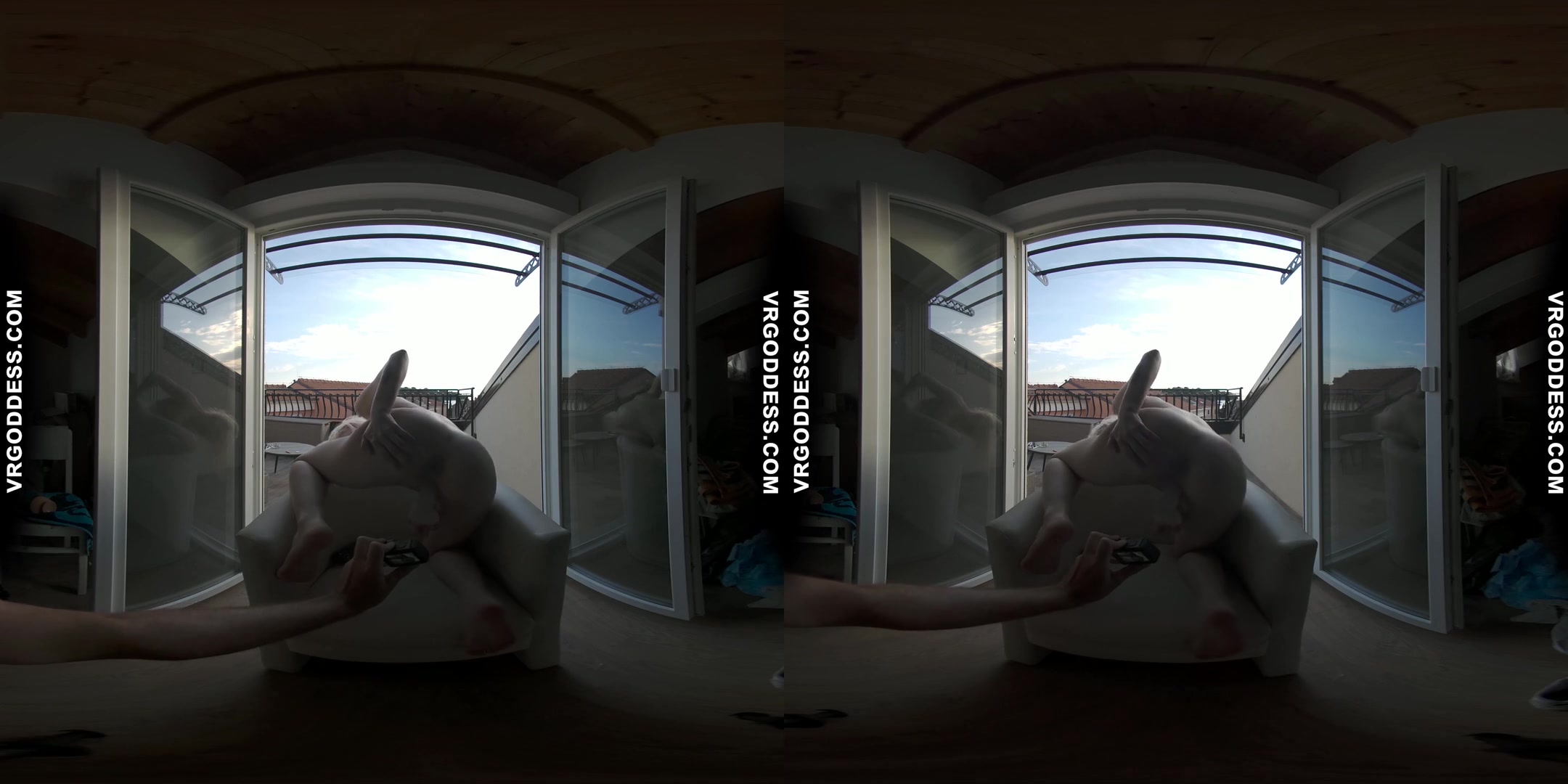 Blonde Ingrida Vacation Sunset Dildo Masturbation