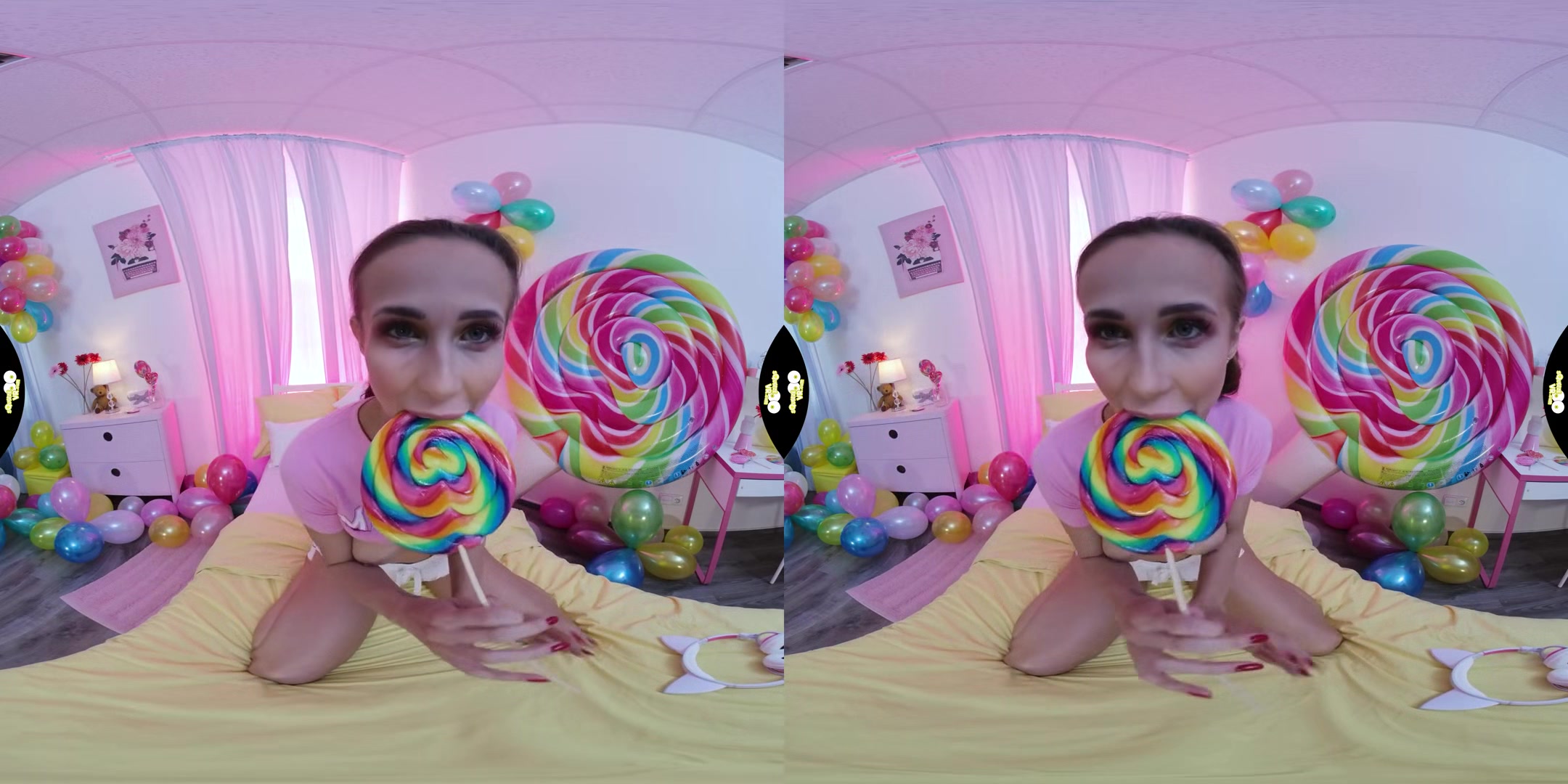 Sweet Lollipop; Busty Babe Solo Masturbation - SexLikeReal