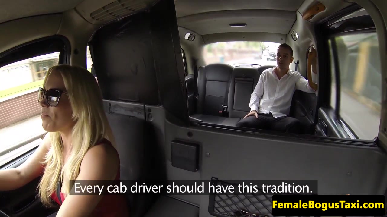 Lady taxi driver spunked on face