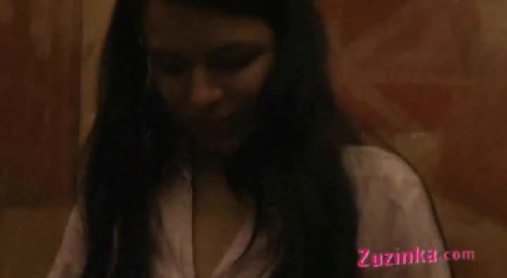 Amateur Zuzinka with dildo inside pussy in public
