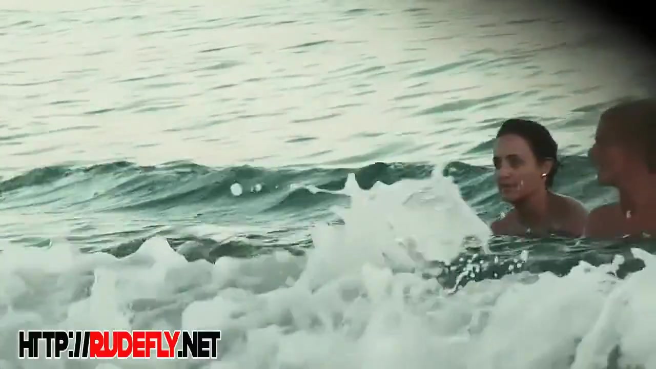 Nude Beach Scenes With Amateurs Bathing In The Sea