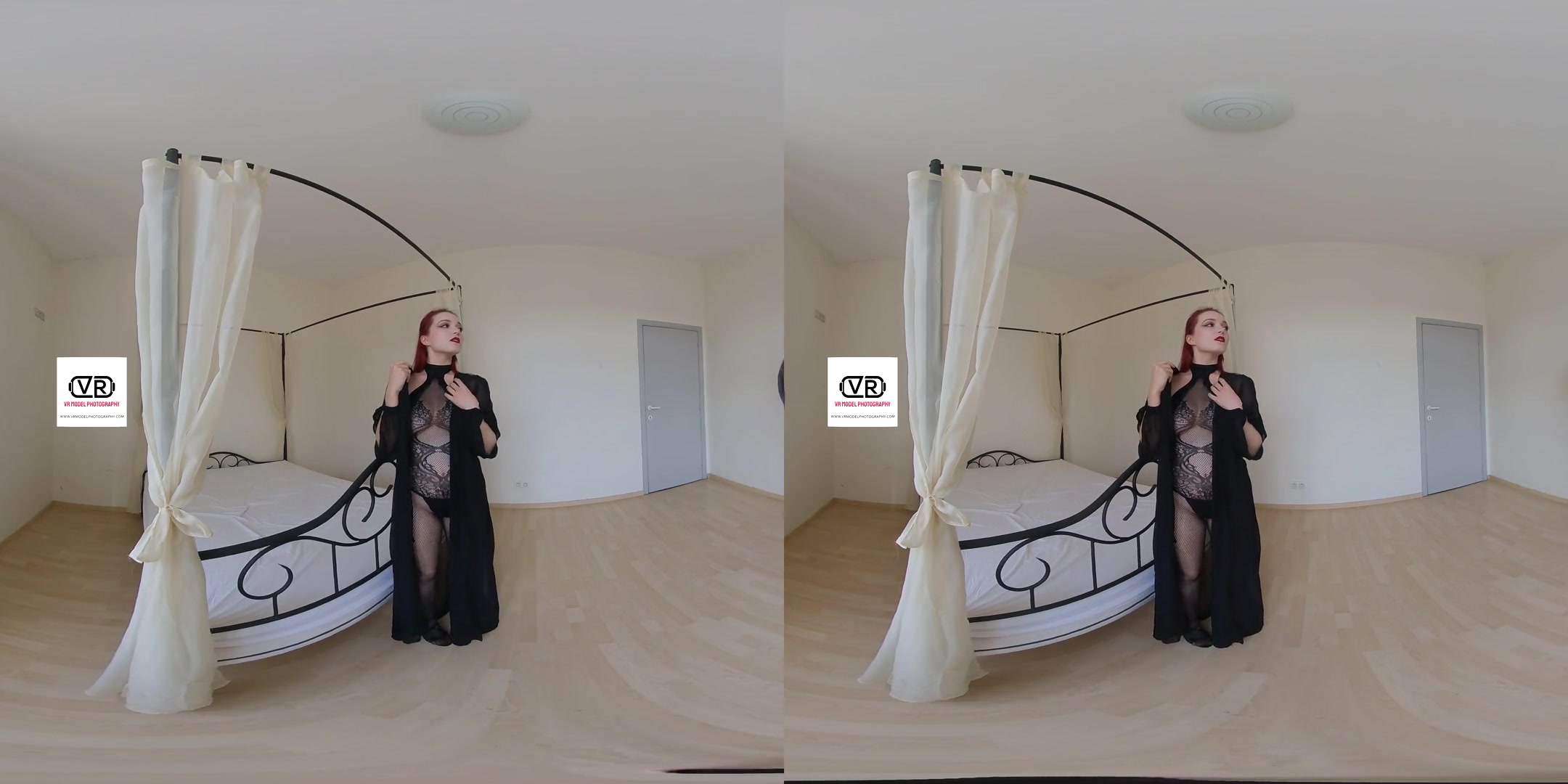 Lady BTS Nude Shoot - Redhead Shaved Long Hair Lingerie